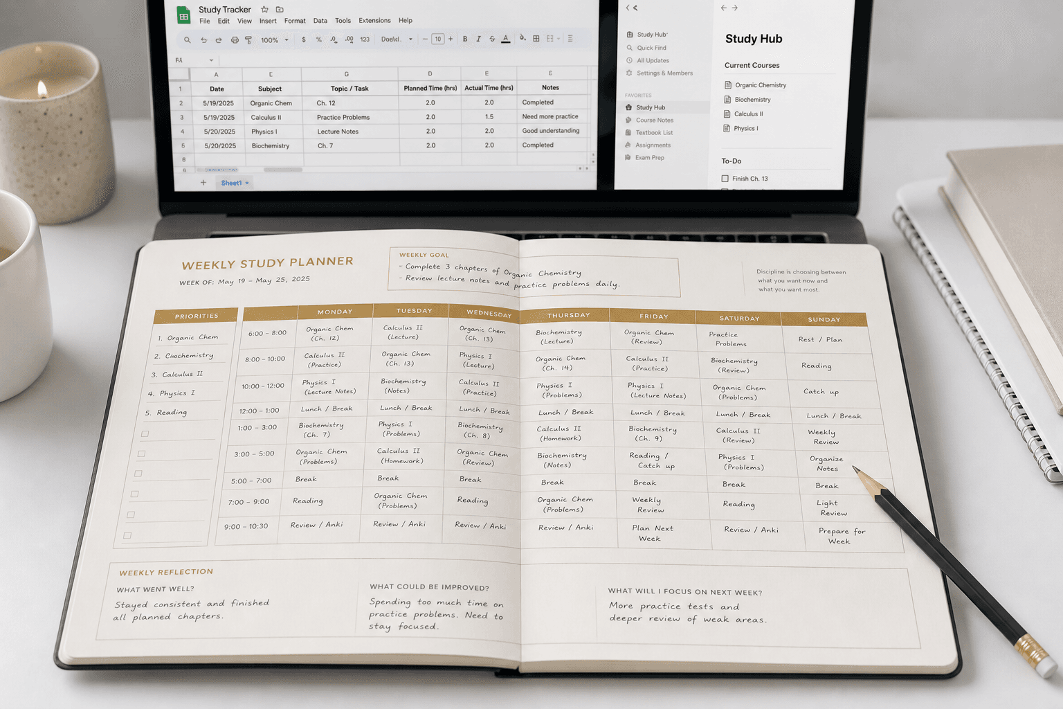 Preview of Weekly Study Planner Template for Students: 5 Must-Have Sections, Format Options, and How to Make It Stick